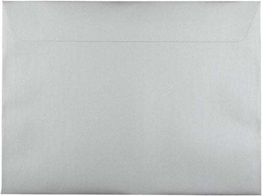JAM PAPER 9 x 12 Open End Catalog Metallic Envelopes - Silver Stardream - 25/Pack