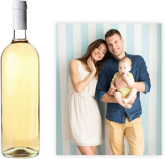Andaz Press Bulk Photo Personalized Gift and Party Favors Collection, Wine Apple Cider Bottle Label Stickers, Custom Photo, 8-pack