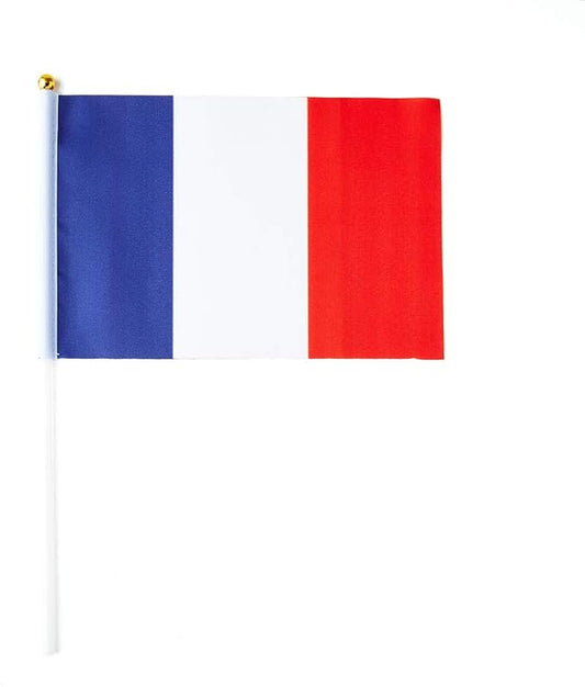 France Flag French Flag, Small Mini Handheld France Flags on Stick, Ideal for Party Parades Sports Events Patriotic Festival Decorations