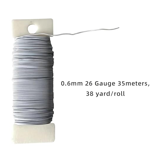76Yards 26Gauge Golden Metal Floral Wire Flexible Paddle Florist Garden Wire for Flower Arrangement,Crafts,Christmas Wreaths Tree,Garland.