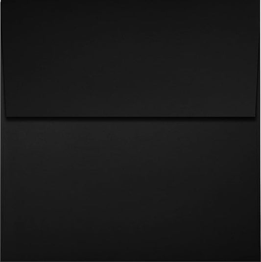 LUXPaper Square Invitation Envelopes | Peel & Press | 4" x 4" | Midnight Black | 80lb. Text | 50 Qty