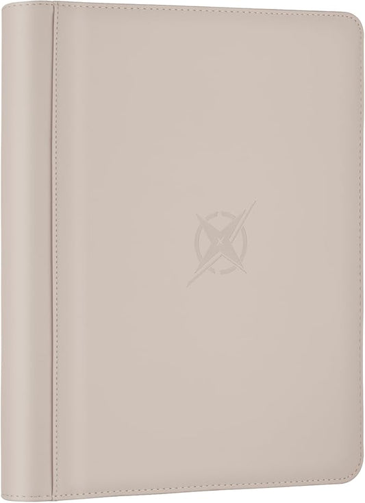 Trading Card Binder, Card Binder 9 Pocket for Trading Cards, Holds 540 Cards, Zippered Premium Card Collection Binder Album for Game Card, Sports Card, Yugioh, MTG (Ivory White)