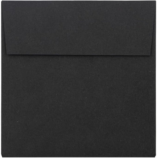 LUXPaper Square Invitation Envelopes | Peel & Press | 3 1/4" x 3 1/4" | Midnight Black | 80lb. Text | 50 Qty
