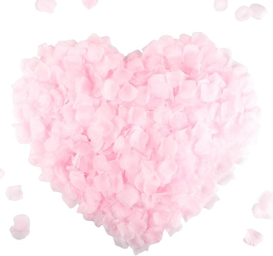 CODE FLORIST 1100 PCS Silk Rose Petals for Valentine's Day,Fake Rose Petals for Romantic Night,Wedding,Proposal Anniversary Flower Decorations(Separated,Scented,Light Pink)