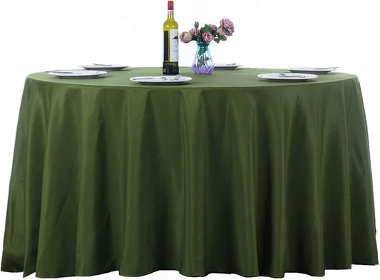 Ascoza 2pack 108 Inch Willow Round Tablecloth in Washable Polyester Fabric for Wedding/Banquet/Restaurant/Parties