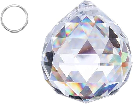 HDCRYSTALGIFTS Suncatchers Clear Glass Crystal Ball Prism Feng Shui Lamp Hanging Drop Chandelier Part (50mm)