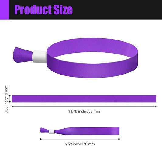 Green-Power America 100 Pcs Cloth Event Wristbands, Event Wristbands, Colored Wrist Bands for Events, for Lightweight Concert Wrist Strap for Activities, Party Bracelets for Events (Color : Purple)