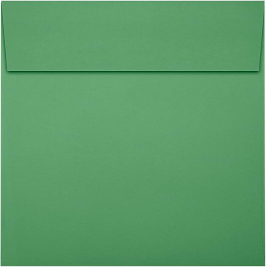 LUXPaper Square Invitation Envelopes | Peel & Press | 5" x 5" | Holiday Green | 80lb. Text | 50 Qty