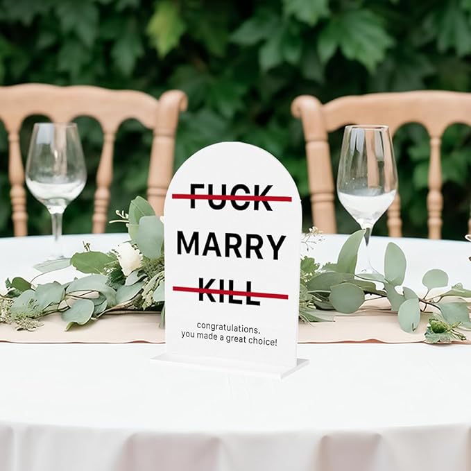 Funny Wedding Gifts for Newlyweds Couples Bridal Shower Gifts for Bride and Groom Bride to be Gift Marriage Engagement Gift Clear Acrylic Desk Decor Sign for Home Office 7 x 5 Inches