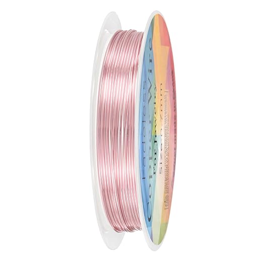 0.7 mm/21 Gauge Copper Wire for Jewelry Making, 10.2FT Copper Beading Craft Wire for Jewelry/Weaving/DIY Crafting/Planting, Color-Retaining [3.1M, Rose Gold]