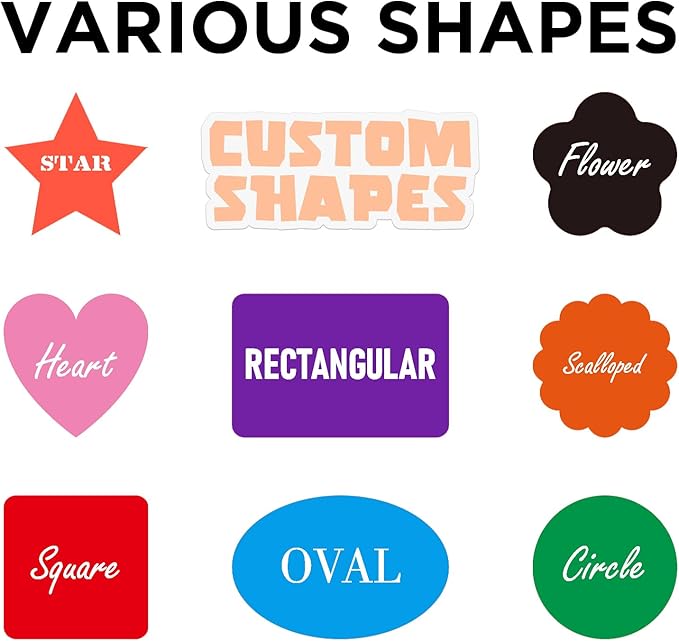 Custom Stickers Personalized Labels - Customized Stickers with Any Design Image Logo Text,Custom Stickers for Business Logo,Custom Thank You Label Stickers,100 Labels (Scalloped,3.5"x3.5")