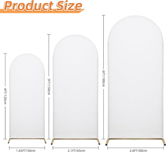 Wedding Arch Cover 6FT Arch Backdrop Cover Spandex Fitted Arch Cover for Round Top Chiara Backdrop Stand Covers for Wedding Birthday Party Baby Shower Banquet Ceremony Decoration
