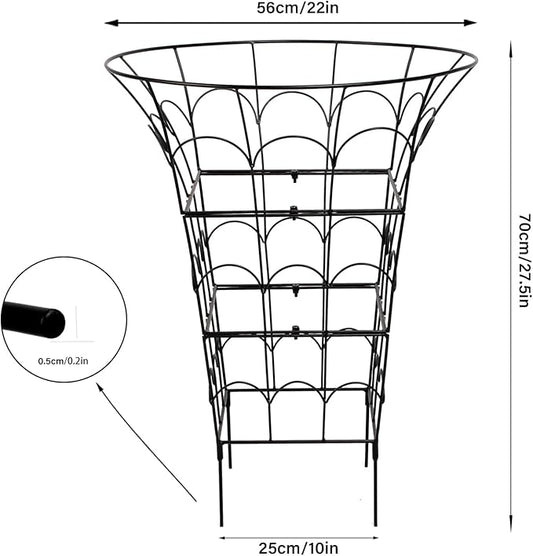 COOOXIM Peony Cages & Supports - Metal Plant Obelisk Trellis for Outdoor Use, 27.5 x 22 Inches, Perfect for Peonies, Roses, and Climbing Vines - Durable Garden Support Ring in M Shape