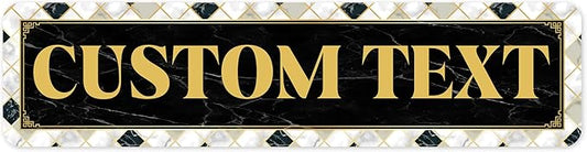 Custom Sign, Custom Street Sign, 11 Font Colors, 13 Font Styles, 4 Hole Options, 22 Sizes, 8x32 Inches, Rust Free DiBound, Fade Resistant, Made in USA by My Sign Center (Marble Tile)