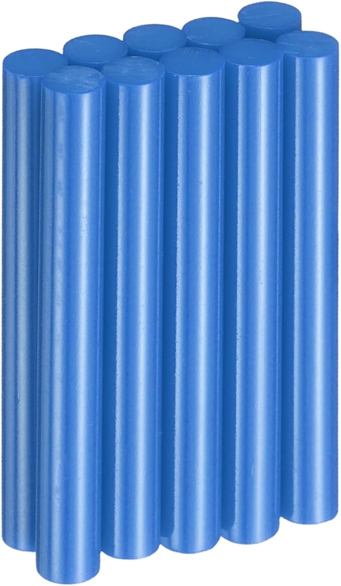 HARFINGTON 10pcs Hot Glue Sticks 0.43" Dia x 3.94" Long EVA Mini Hot Melt Adhesive Glue Stick for Hot Melt Gun Wood Plastic Glass Flowers Fabrics Foam, Blue