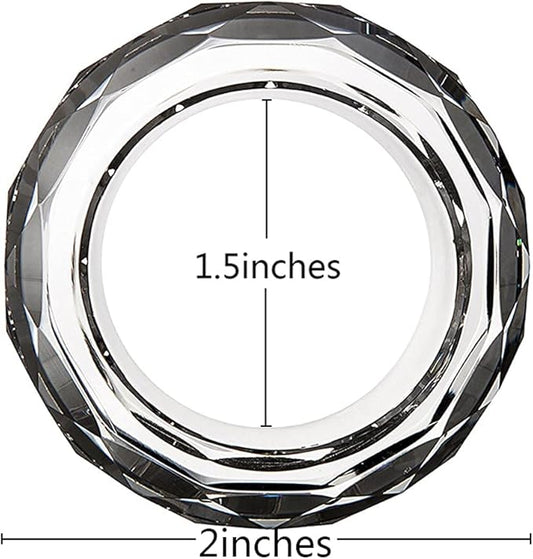 Crystal Napkin Rings Holders - 2 Inch Set of 4, Party Wedding Set Christmas Decorations for Table Dinner
