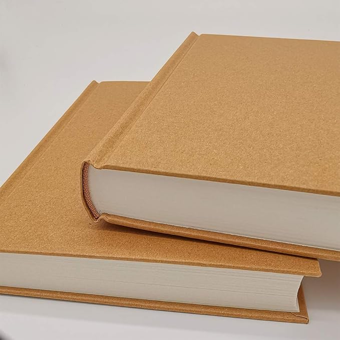 5.5x8.25 Sketch Book, Pack of 5, Each with 120 Sheets (100gsm), Hardcover Bound Sketch Notebook, Acid Free Blank Drawing Paper, Ideal for Kids & Adults, Kraft Cover