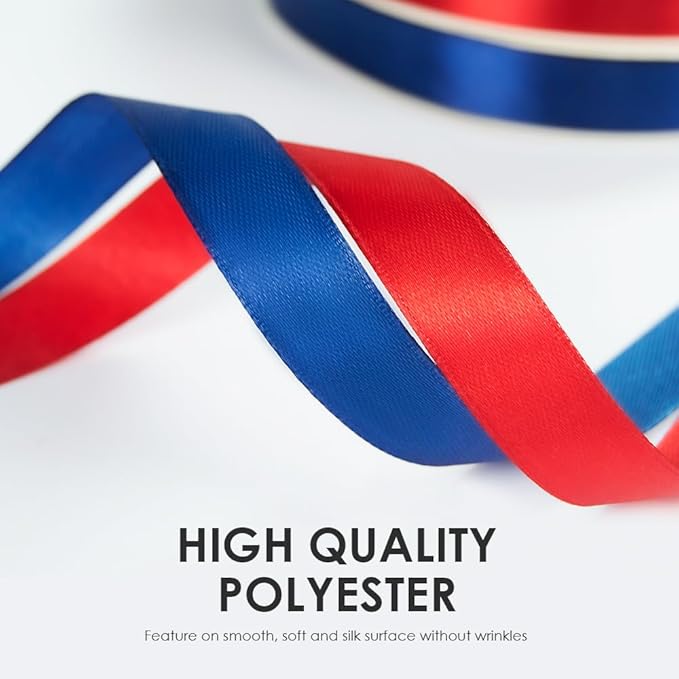 1 Inches x 100 Yards Polyester Satin Ribbon, Solid Color Baby Blue Satin Ribbon for Crafts, Gift Wrapping, Hair Bows, Wedding Party Decoration, Bow Making & Other Projects (Baby Blue)