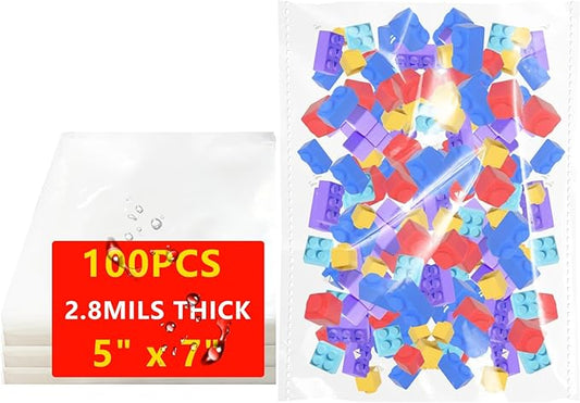 5x7 Inches 100 Pcs Self Sealing Cellophane Bags Clear Cookie Bags Resealable Cellophane Self Adhesive for Packaging Gifts,Cookies,Favors, Products for Packaging 100 Pieces 5"x7"