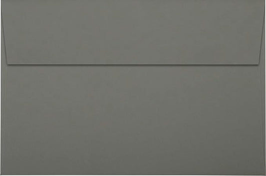 LUXPaper A9 Invitation Envelopes | Peel & Press | 5 3/4" x 8 3/4" | Smoke Gray | 80lb. Text | 50 Qty