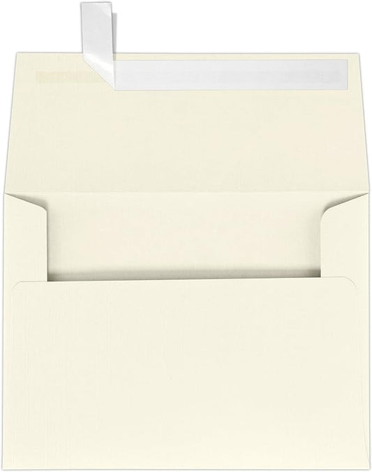 LUXPaper A7 Invitation Envelopes | Peel & Press | 5 1/4" x 7 1/4" | Natural Linen | 80lb. Text | 500 Qty