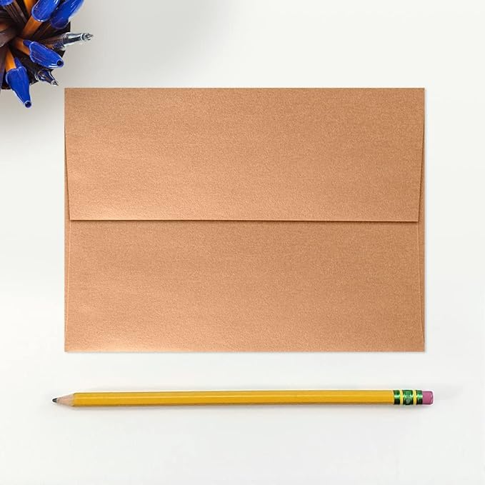 LUXPaper A7 Invitation Envelopes | Peel & Press | 5 1/4" x 7 1/4" | Copper Metallic | 80lb. Text | 250 Qty