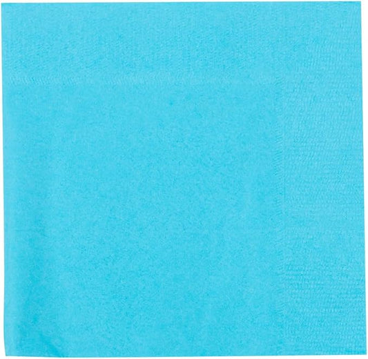 JAM PAPER Small Beverage Napkins - 5 x 5 - Sea Blue/Electric Blue - 50/Pack
