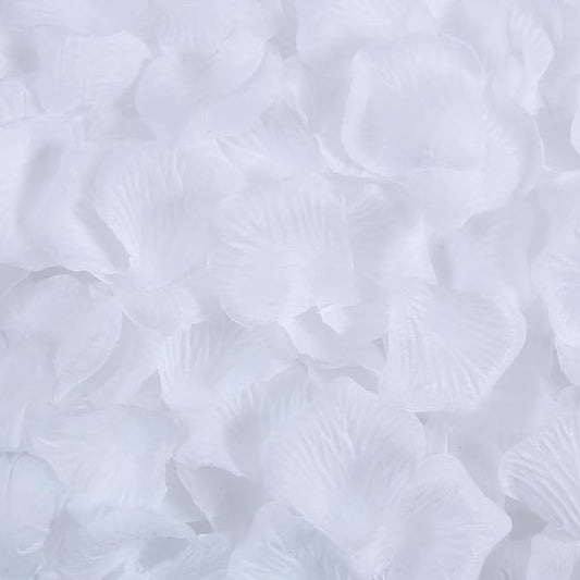 1000 Pcs Artificial Fake Rose Petals,Flower Petals for Romantic Night, Engagement, Party, Wedding, Event Flower Decorations, in Bulk(White)