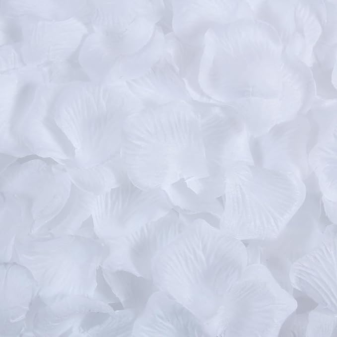 3300 PCS Artificial Fake Rose Petals,Flower Petals,Romantic Nightfor Her/Him Set,Wedding, Engagement, Party, in Bulk Flower Decorations（White）