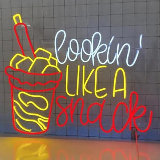 Looking Like A Snack Neon Sign, Mangonada Led Sign, Mexico Mangonada Led Light, Mexico Smoothie Wall Art, Mexican Restaurant Wall Décor Size:20in
