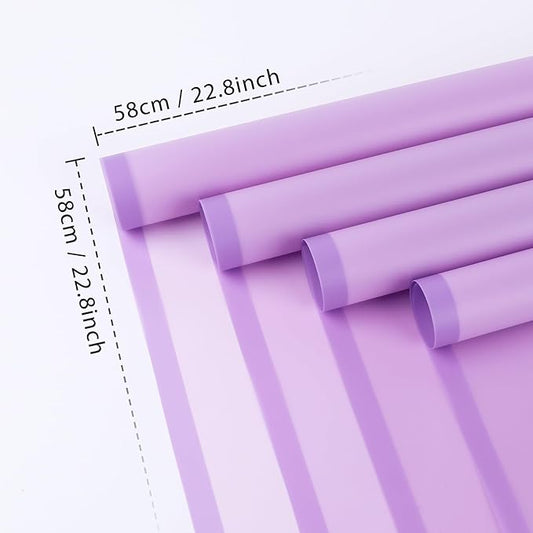 NESCCI 20 Sheet Flower Wrapping Paper - Waterproof Floral Bouquet Wrapping Paper, Florist Supplies Packaging Paper for Wedding Birthday Gift DIY (Translucent Lilac Purple)