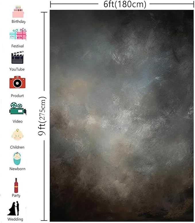 6x9ft Fabric Abstract Backdrop for Photography Vintage Portrait Old Master Background for Studio Prop