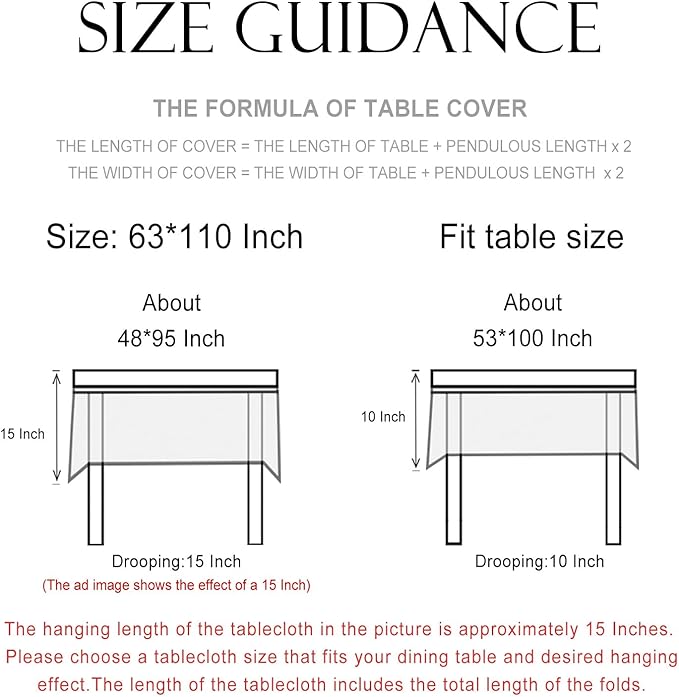 patdrea Designer Vintage Linen Extra Long Tablecloth for Rectangle Table,French Soft Floral Tablecloths,Colorful Table Cover for Kitchen Dining,Parties,Christmas,Thanksgiving,Party,63"x110"-Puno