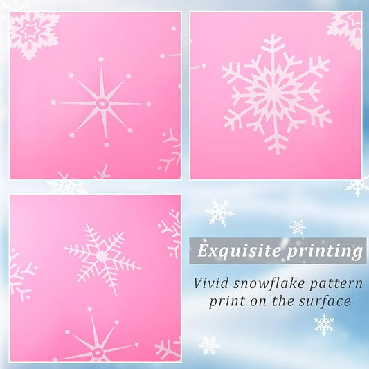 Skylety 40 Pieces Snowflake Balloons Bulk Winter Transparent Snowflake Latex Balloons for Christmas Birthday Wedding Party Decorations(Pink, Silver, Clear)