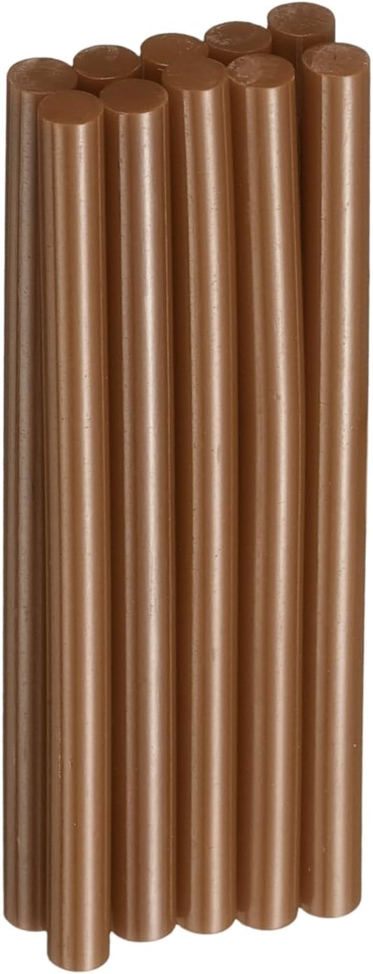 HARFINGTON 10pcs Hot Glue Sticks 0.28" Dia x 3.94" Long EVA Mini Hot Melt Adhesive Glue Stick for Hot Melt Gun Wood Plastic Glass Flowers Fabrics Foam, Brown