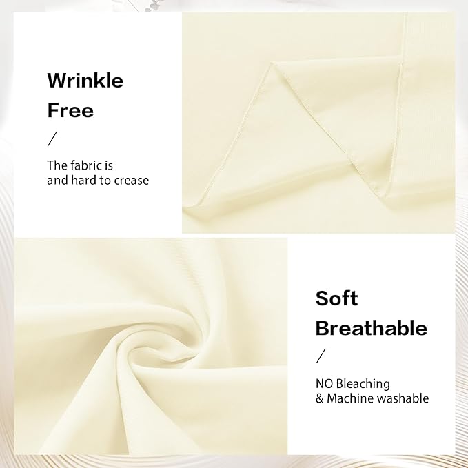 VOK Wedding Arch Draping Fabric Chiffon Curtains, 29in x 18Ft Sheer Chiffon Outdoor Curtain for Wedding Ceremony Birthday Party Decoration (Light Yellow,4 Panel)