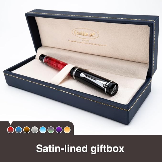 Conklin Duragraph Fountain Pen Red Nights - Fine Nib, Luxury Writing Instrument with Bold Red Finish