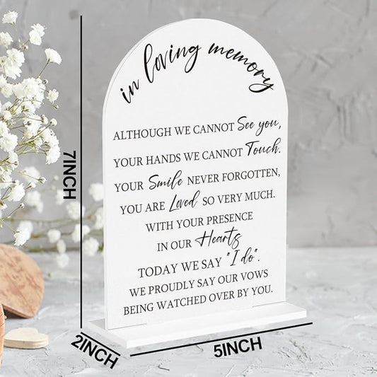 In Loving Memory Wedding Sign, Wedding Engagement Bridal Shower Baby Shower Reception Event Party Table Desk Acrylic Decor