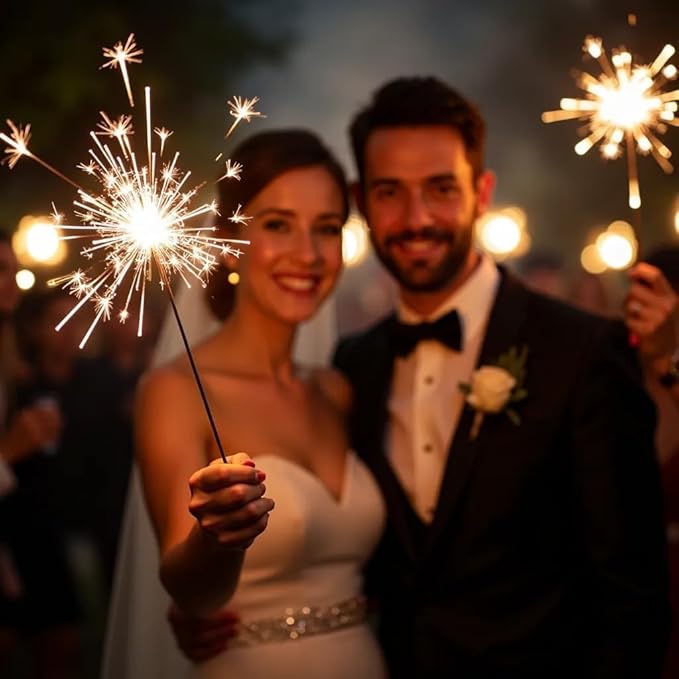 12-Inch 100 Pieces Sparklers Wedding Labels for Wedding Send-Offs, Ideal for Celebratory Holidays Like Easter, Favors, Holiday Parties & More (3-5 Days Delivery) (12in / 100pcs)