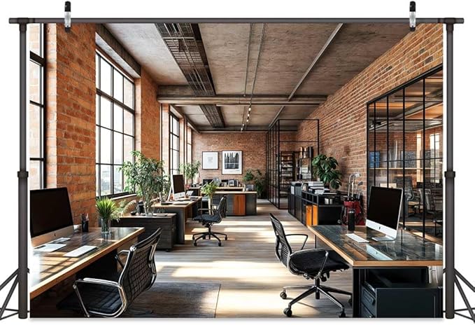 7X7ft Office Video Photo Backdrop Photography Background for Recording Conference, Zoom Home Podcast Backdrops Photo Booth Prop Decorations Wall Decor Tablecloth