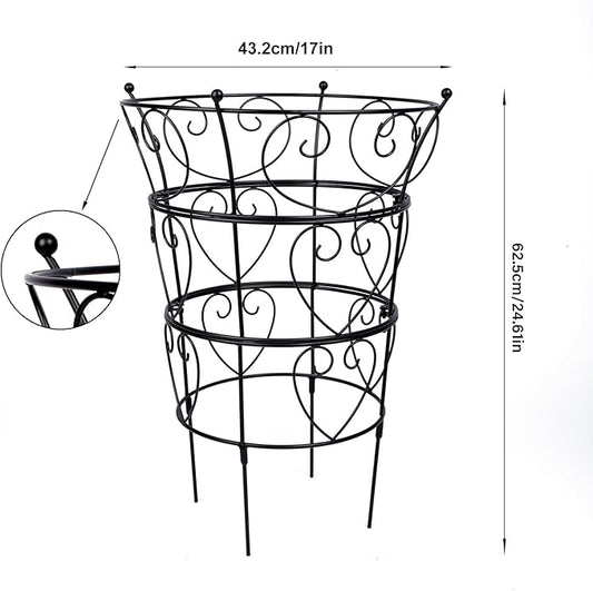 Large Obelisk Trellis Peony Cage 24.6x17 Inches - Premium Metal Plant Support for Outdoor Gardens, Easy Assembly, Sturdy Design, Perfect for Climbing Plants