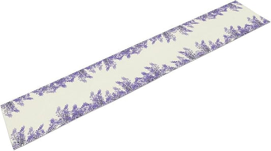 Purple Lavender Table Runner Vintage Watercolor Modern Kitchen Restaurant Decoration Suitable for Indoor and Outdoor Wedding Party Banquet Table Runner 13x108 Inch