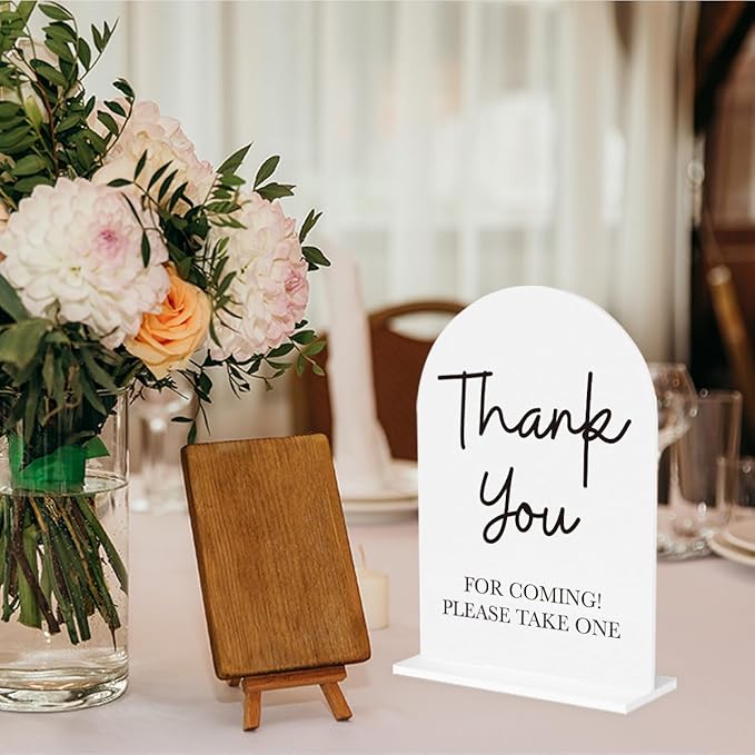 Please Take One Sign for Wedding Acrylic Arch Wedding Bridal Shower Baby Shower Welcome Table Signs for Ceremony and Reception Decor 7 x 5 Inches