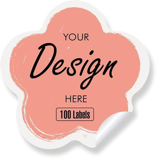 Custom Stickers Personalized Labels - Customized Stickers with Any Design Image Logo Text,Custom Thank You Label Stickers,Custom Stickers for Business Logo,100 Labels (Flower,2"x2")