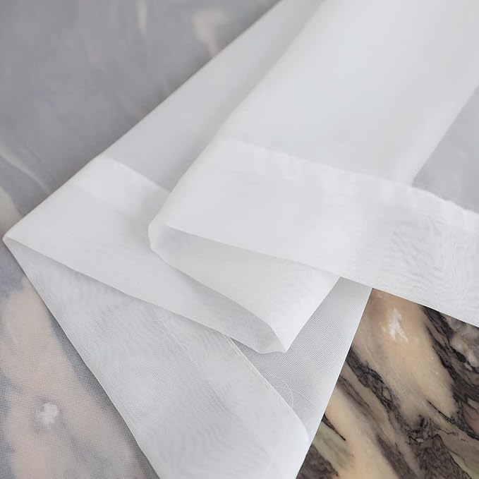 Window White Sheer Curtains 60 Inches Width 95 Inches Long 2 Panels Sheer Curtains Clear Curtains Basic Rod Pocket Panel for Home/Living Room/Bedroom/Kids Room