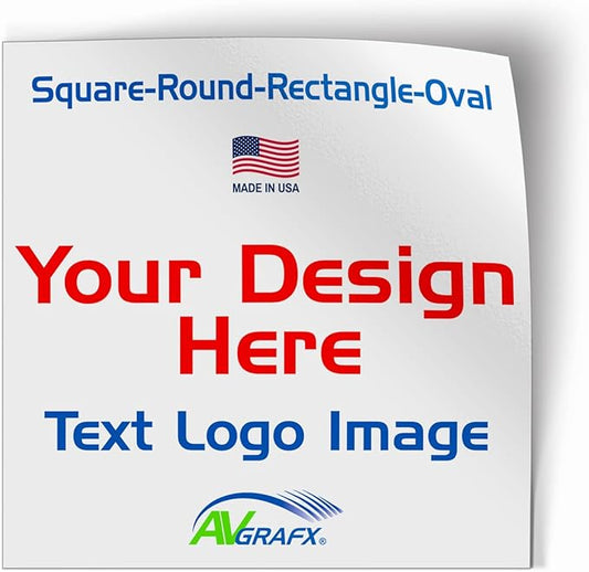 avgrafx 120 Custom 2x2 Square Corner Logo Stickers Labels, Waterproof, Dishwasher Safe - Small Business Sticker with Logos, Personalize with Your Own Designs. - Made in The USA (2x2 Square Corner)