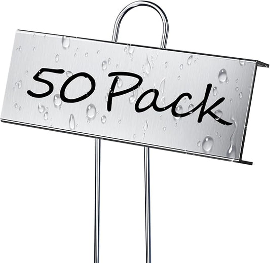 50 Pack Metal Plant Labels for Outdoor Garden Waterproof Plant Markers, Labels Garden Markers for Seedlings Herbs Vegetable Greenhouse Gifts, with Pen