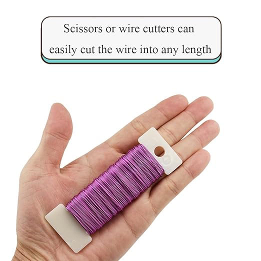 HAHIYO 26Gauge Pink Metal Floral Wire - 3 Rolls, 115 Yards (345 Feet) - Flexible Paddle Wire for Craft, Christmas Wreath, Flower Arrangement, Bouquet Wrapping, Wedding, DIY
