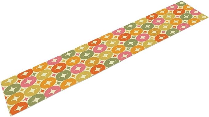 Mid Century Table Runner, Flag Retro Atomic Starburst 1950s Abstract Geometric Space Tabletop Decoration for Home Kitchen Restaurant Table Flag 13x120 Inch
