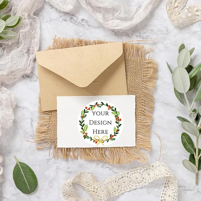 100-1000pcs Custom Stickers Merry Christmas Stickers Personalized Labels Adhesive Xmas Decorative Envelope Seals Stickers for Cards Gift Boxes(VSquare-9)